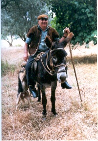 Bauer mit Esel