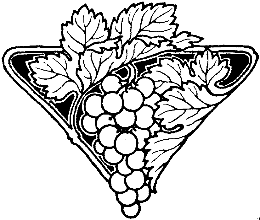 Malvorlage Weintrauben mit Blättern